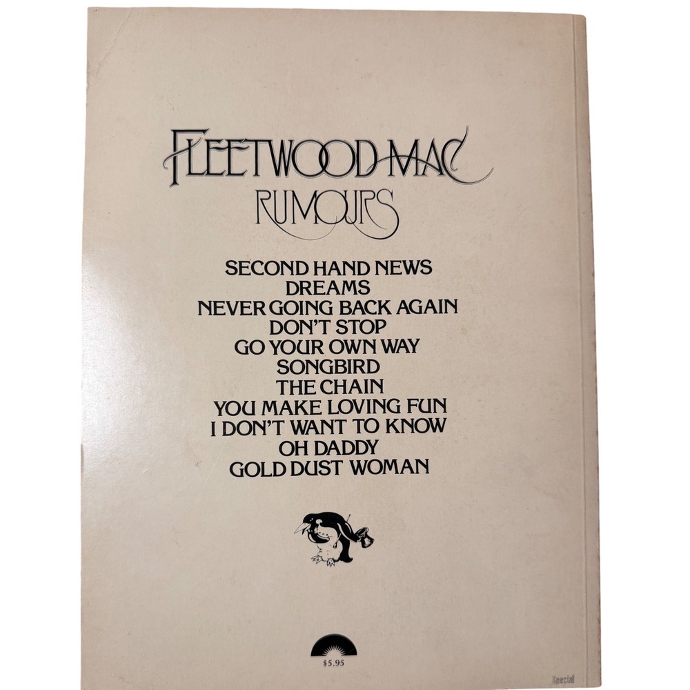 Vtg 1977 Fleetwood Mac Rumours Sheet Music Piano Vocal Chords Songbook P0200SMX - Picture 2 of 5